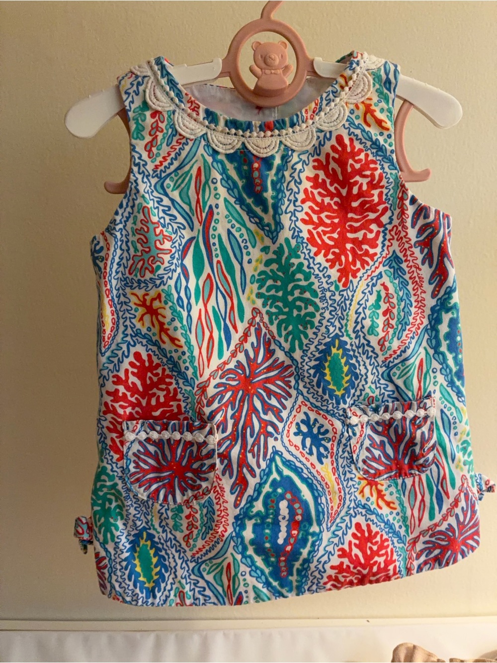 Lilly Pulitzer Girls' Multicolor Coral Reef Print Dress — Red, Blue, Green